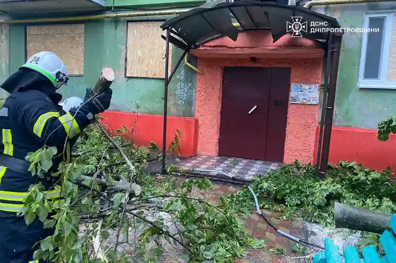 Буревій у Павлограді повалив дерева та пошкодив дахи будинків