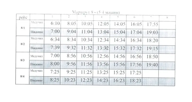 У Павлограді оновили графіки маршрутів №1, №8 та №12 на 10 липня